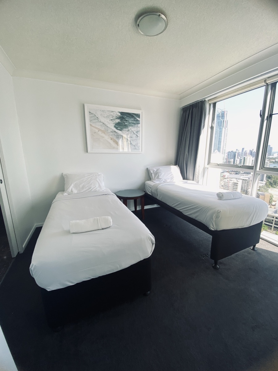 Tidy bedroom after professional residential cleaning