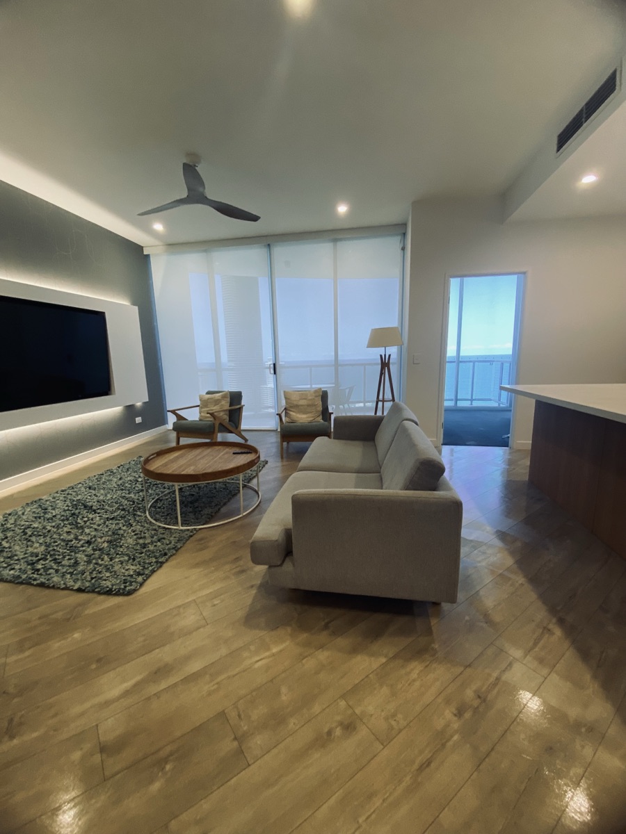 Fresh living room after eco-friendly clean Gold Coast